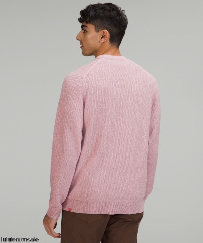 Lululemon Deutschland DELULU931 | Lululemon Deutschland Melierter Brier Rose Texturierter Strickpullover Mit Rundhalsausschnitt